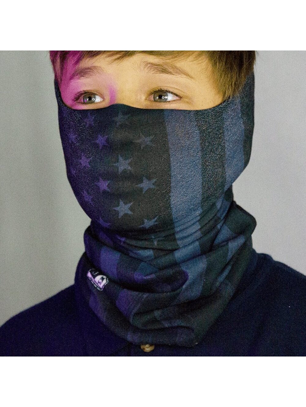 Neck Gaiter Aqua Black American Flag Boys SA Face Mask Headband Shield Wrap Kids